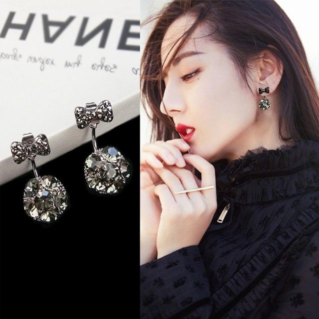 KT01 Khuyên tai nơ đá sang chảnh