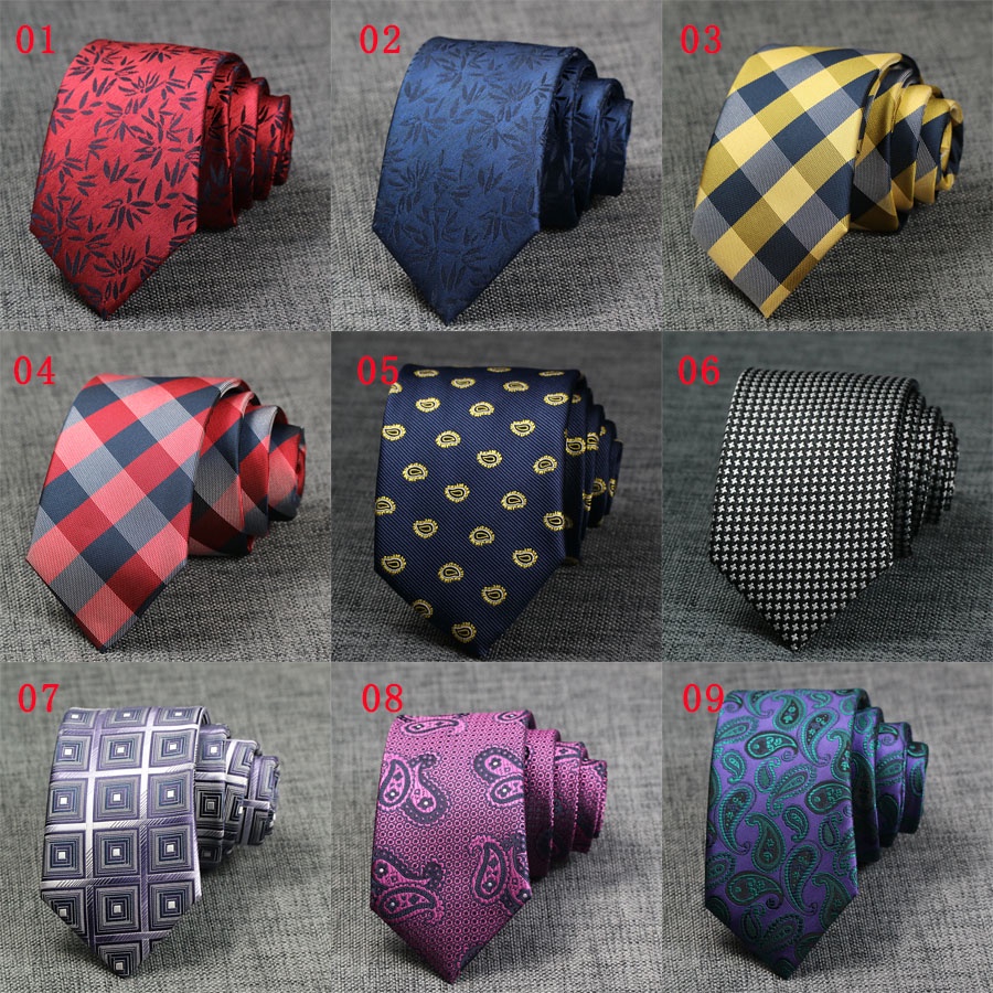 Cà Vạt 7CM Họa Tiết Hoa / Chấm Bi Thời Trang Công Sở Cho Nam