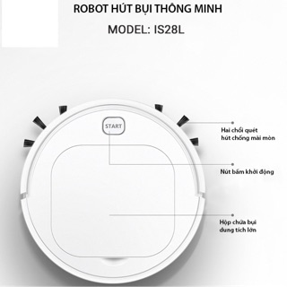 Robot hút bụi kèm chổi quét, sạc pin qua cổng usb