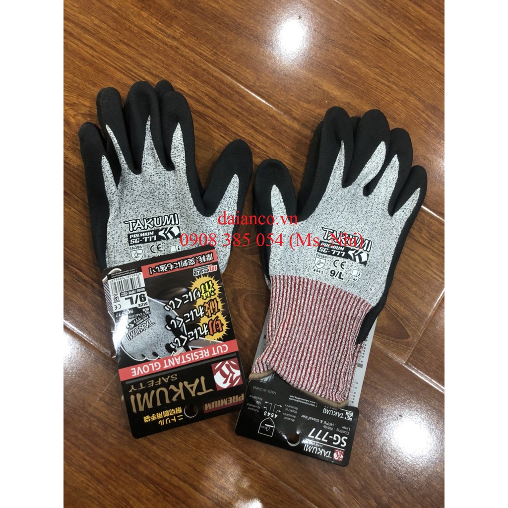 Găng Tay Chống Cắt Cao Cấp TAKUMI SG-777- Hàng sẵn- Hình thật