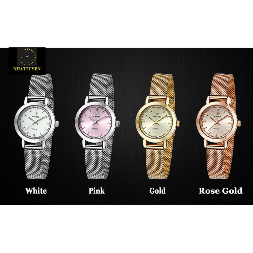 [ xả kho ] ĐỒNG HỒ NỮ WWOOR 8823 DÂY THÉP CHÍNH HÃNG KHÔNG GỈ