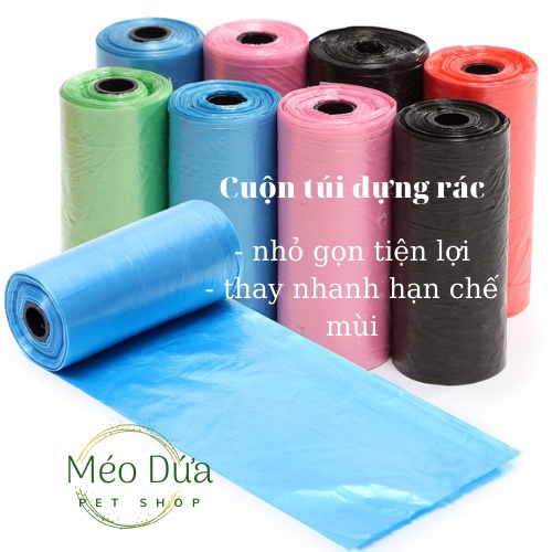 Xả kho 1 cuộn túi đựng chất thải mèo nhỏ gọn tiện dụng