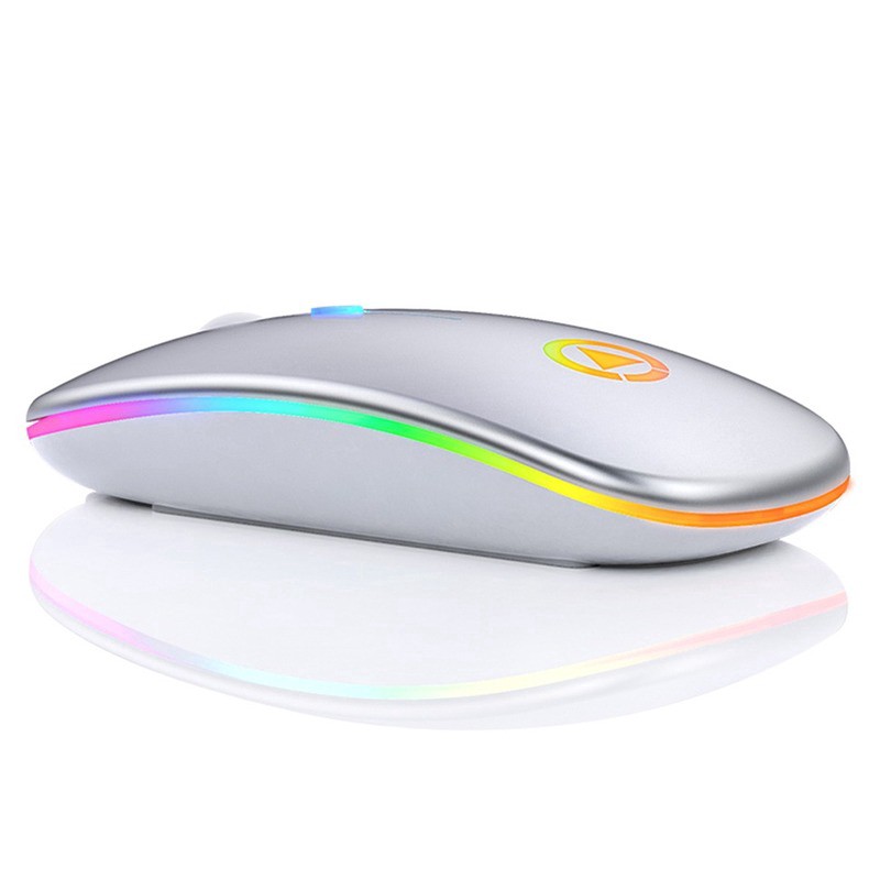 2.4G Silent Wireless Mouse 1600DPI RGB LED Backlit Rechargeable Gaming Mouse Ultra Slim Ergonomic