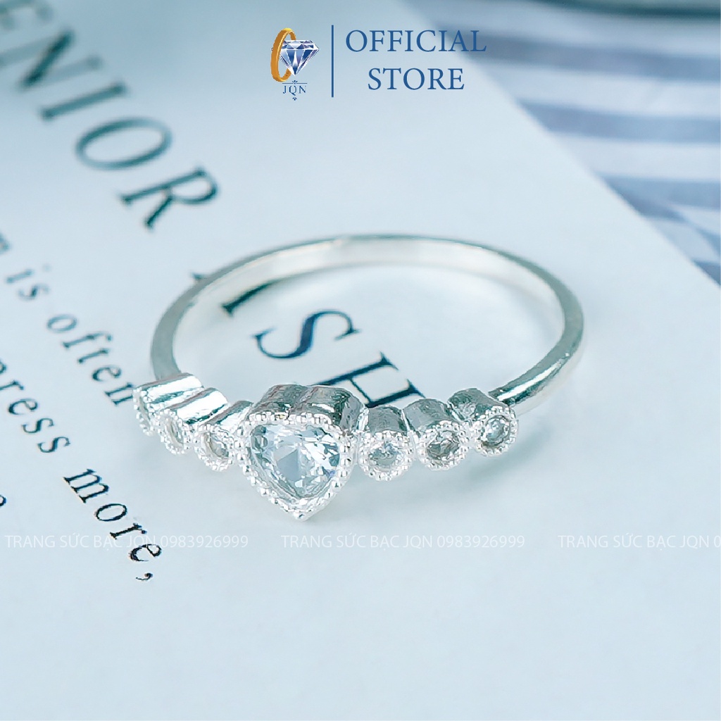 Nhẫn Bạc Nữ JQN Nhẫn Đính Đá Nhỏ Trái Tim N31
