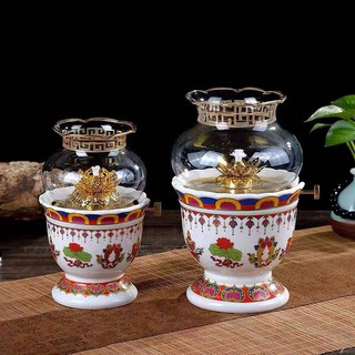 ĐÈN SỨ 8 CÁT TƯỜNG ( TRẮNG )