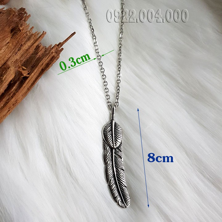 Dây chuyền hiphop, dây chuyền mặt hình lông chim MZ1685.