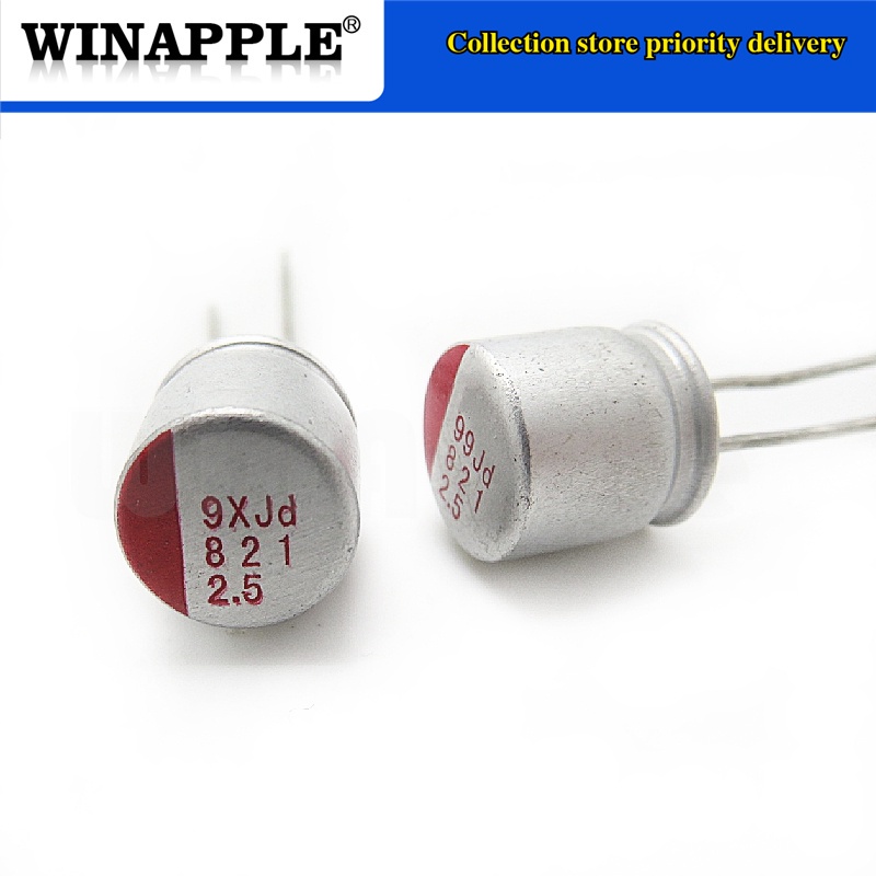 10 Cái / lốc 820uf2.5V Mới Chính Hãng 820uf 2.5V Pin Chắc Chắn Bo Mạch Chủ card Đồ Họa Với 8 * 8 mm 