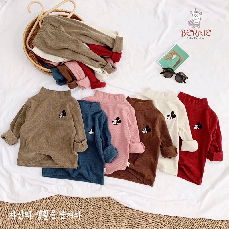 BỘ NHUNG TĂM THÊU HÌNH MICKEY SIÊU ĐẸP CHO BÉ
