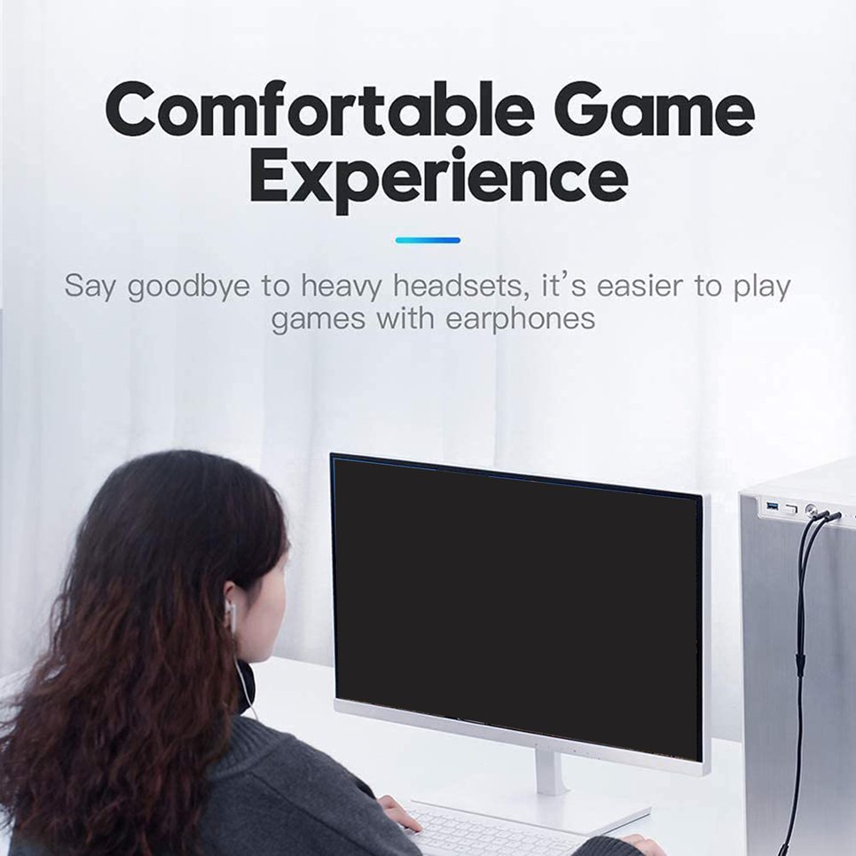 Earphone Microphone Splitter 3.5mm TPE Y Audio Splitter 1 Female To 2 Male