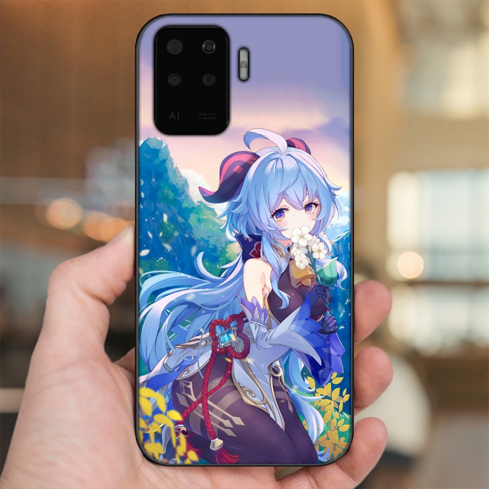 Ốp lưng Oppo A94 viền đen in hình Ganyu Genshin Impact