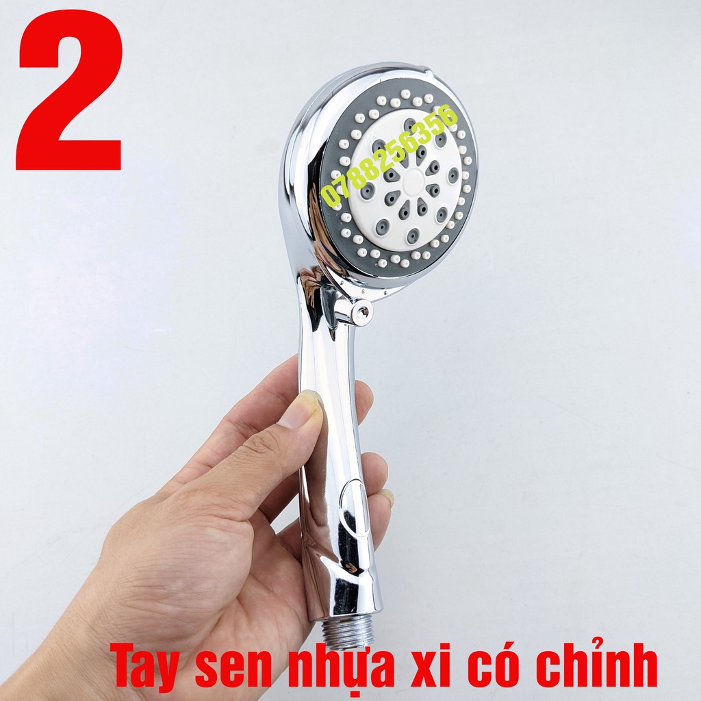 Tay sen tắm nhựa si inox tăng áp Bát sen - Vòi sen - Vòi sen tắm BR02