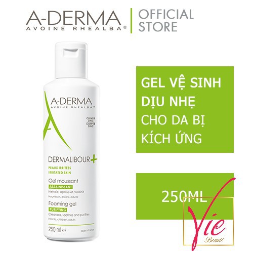 Gel Rửa mặt A-DERMA DERMALIBOUR+ FOAMING GEL - Sữa rửa mặt ADerma cho da nhạy cảm 250ml