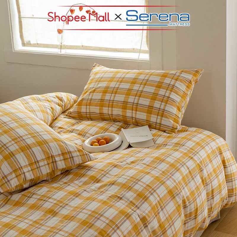 Chăn Ga Gối Nệm 5 Món Cotton Tici SERENA Cao Cấp Bộ Vỏ Chăn Ra Drap Gối Đệm Trải Bọc Giường Trần Bông Đẹp Chính Hãng