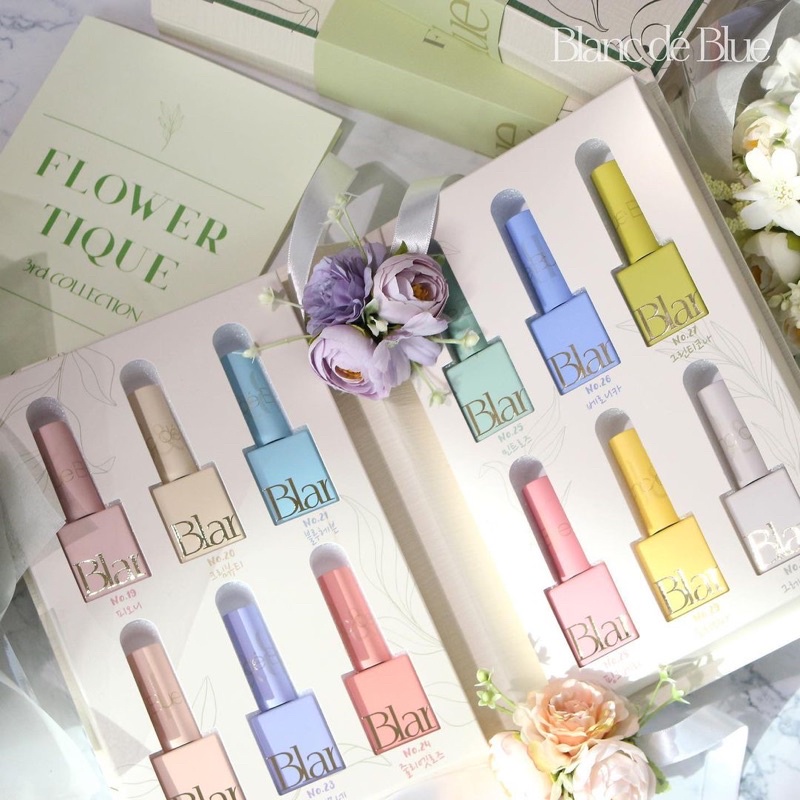 Sơn gel Blanc De Blue chính hãng Hàn Quốc set Flowertique