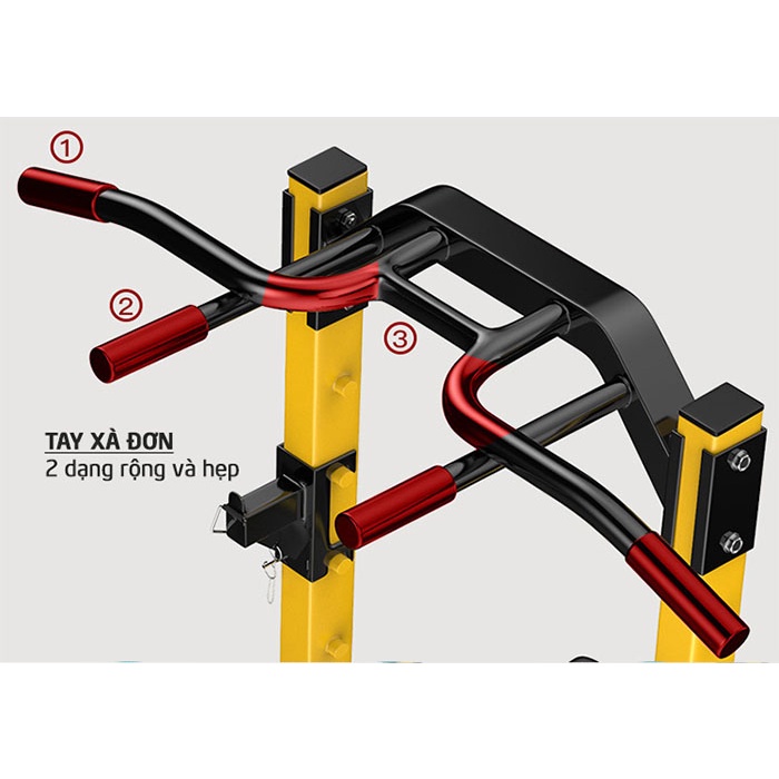 [HOT] Xà đơn xà kép đa năng Miking MK-680 có giá gác đòn tạ hỗ trợ tập