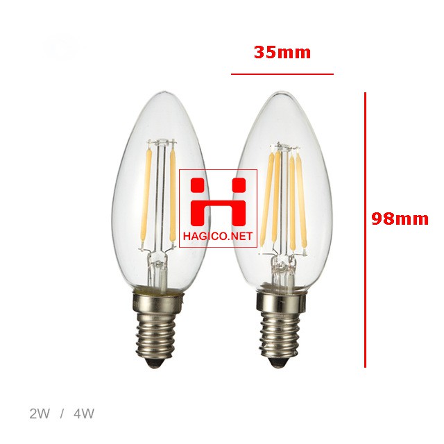 Bóng đèn LED Edison C35 ánh sáng vàng hình quả nhót