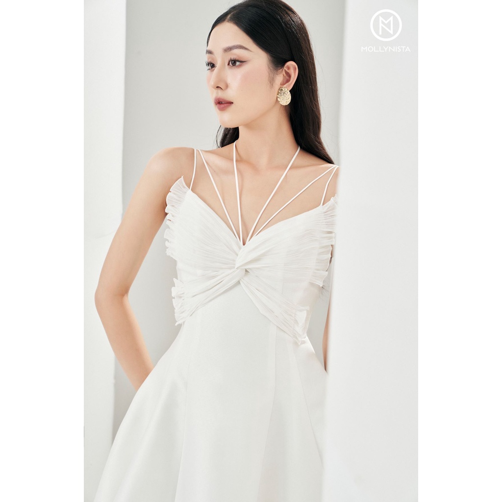 MOLLYNISTA - Đầm Stella xoắn dập ly quyến rũ nữ tính thiết kế cao cấp đi chơi đi tiệc gợi cảm