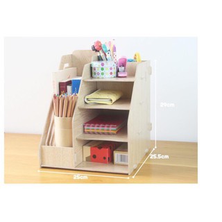 Kệ đựng tài liệu để bàn làm việc 5 ngăn vân gỗ cao cấp HV08 - Màu ngẫu nhiên