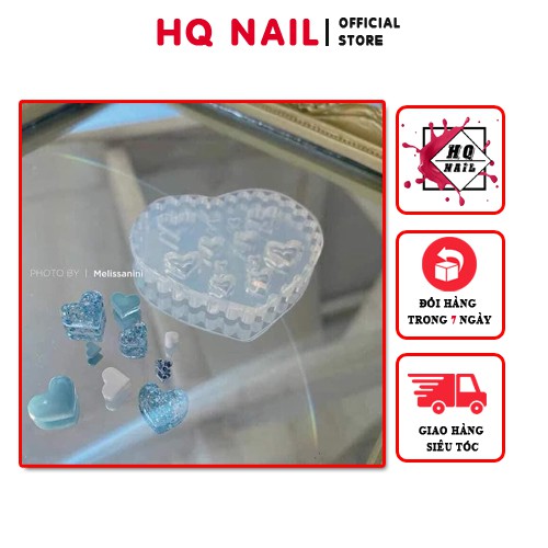 Khuôn silicon trái tim , nơ , gấu , butterfly cực xinh, đồ nail trang trí bền đẹp giá rẻ