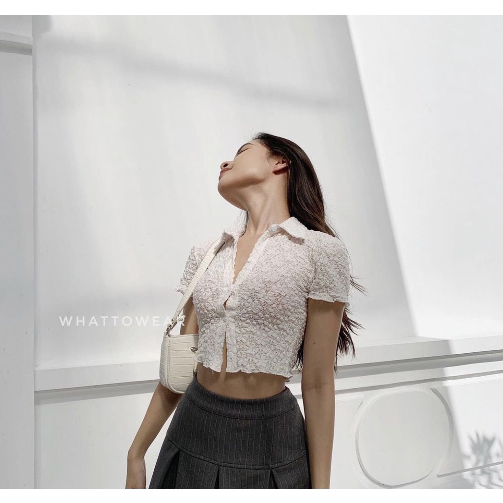 Áo croptop ren hoa hottrend  KÈM ẢNH THẬT  BAO KIỂM ❌
