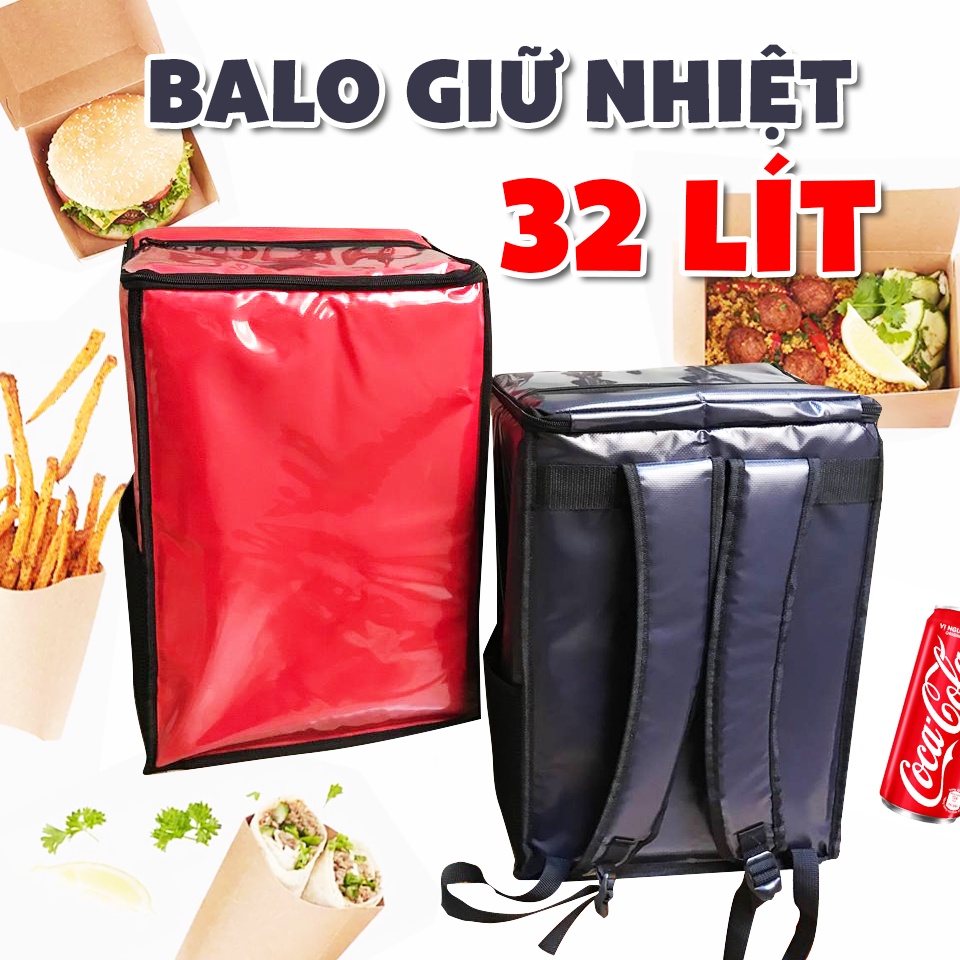 Balo Giữ Nhiệt 32 lít Đa Năng, Balo Shipper, Giao Đồ Ăn, Giao Đồ Uống
