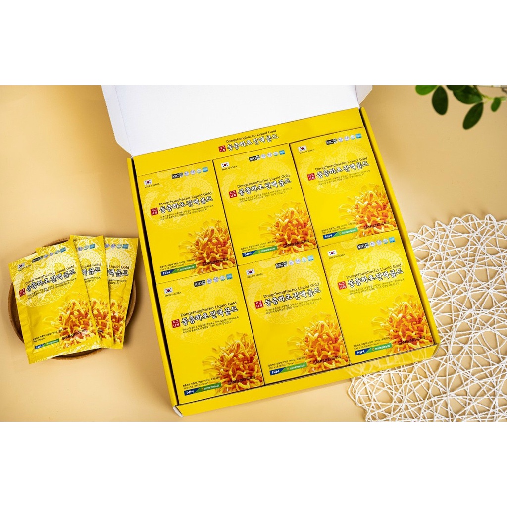 GIÁ SỐC:  Nước Đông Trùng Hạ Thảo Cao Cấp Hàn Quốc, Hộp Vàng 30 Gói x 70ml