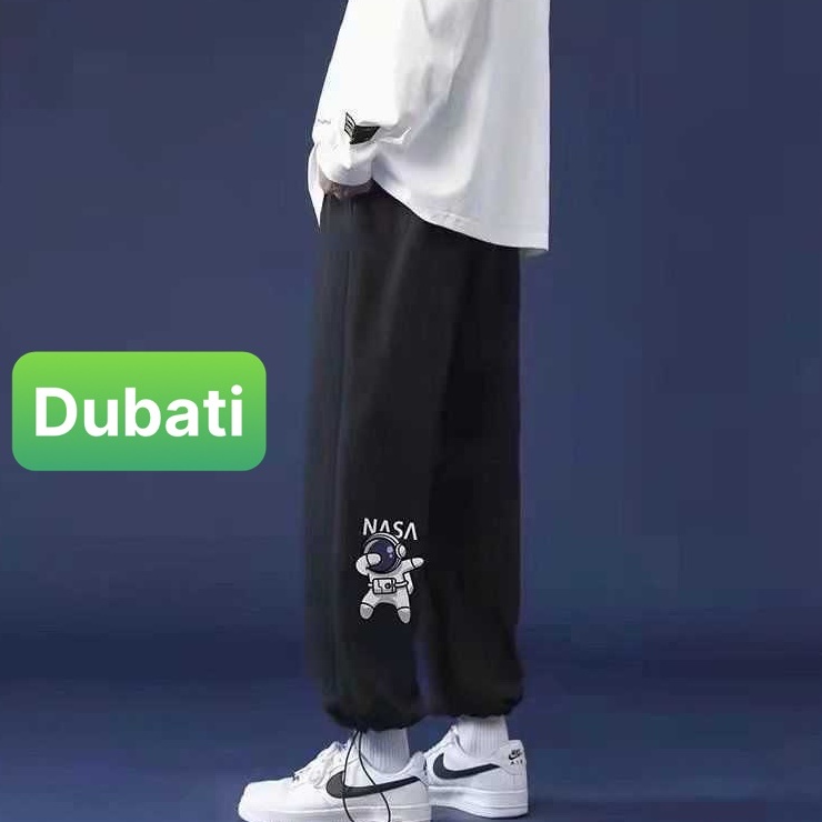 QUẦN JOGGER NAM NỮ UNISEX CHẤT NỈ DÀY DA CÁ ỐNG SUÔNG RỘNG IN HÌNH NASA RÚT DÂY SÀNH ĐIỆU MỚI -DUBATI FASHION