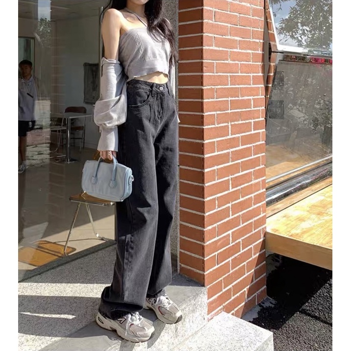 Quần jean ống rộng, quần jeans ống suông cạp cao mix mọi phong cách 2022