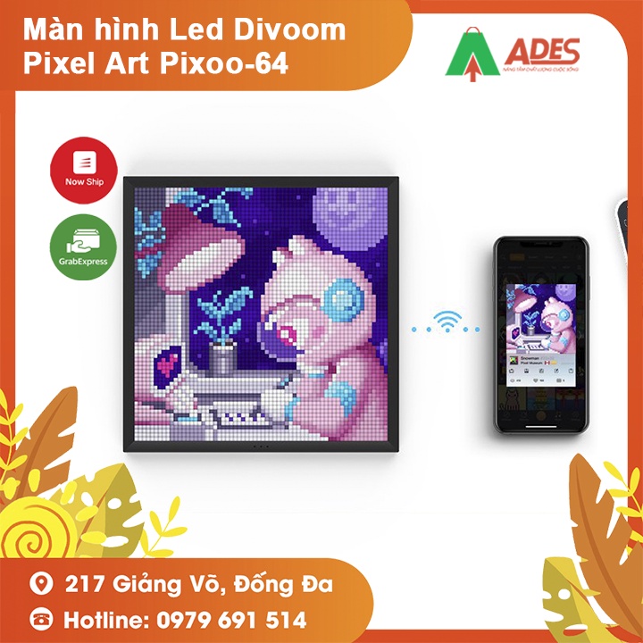 Màn hình Led Divoom Pixel Art Pixoo-64 64x64 pixel - Tích hợp màn hình LED 256 Full RGB - Bảo hành chính hãng 12 tháng