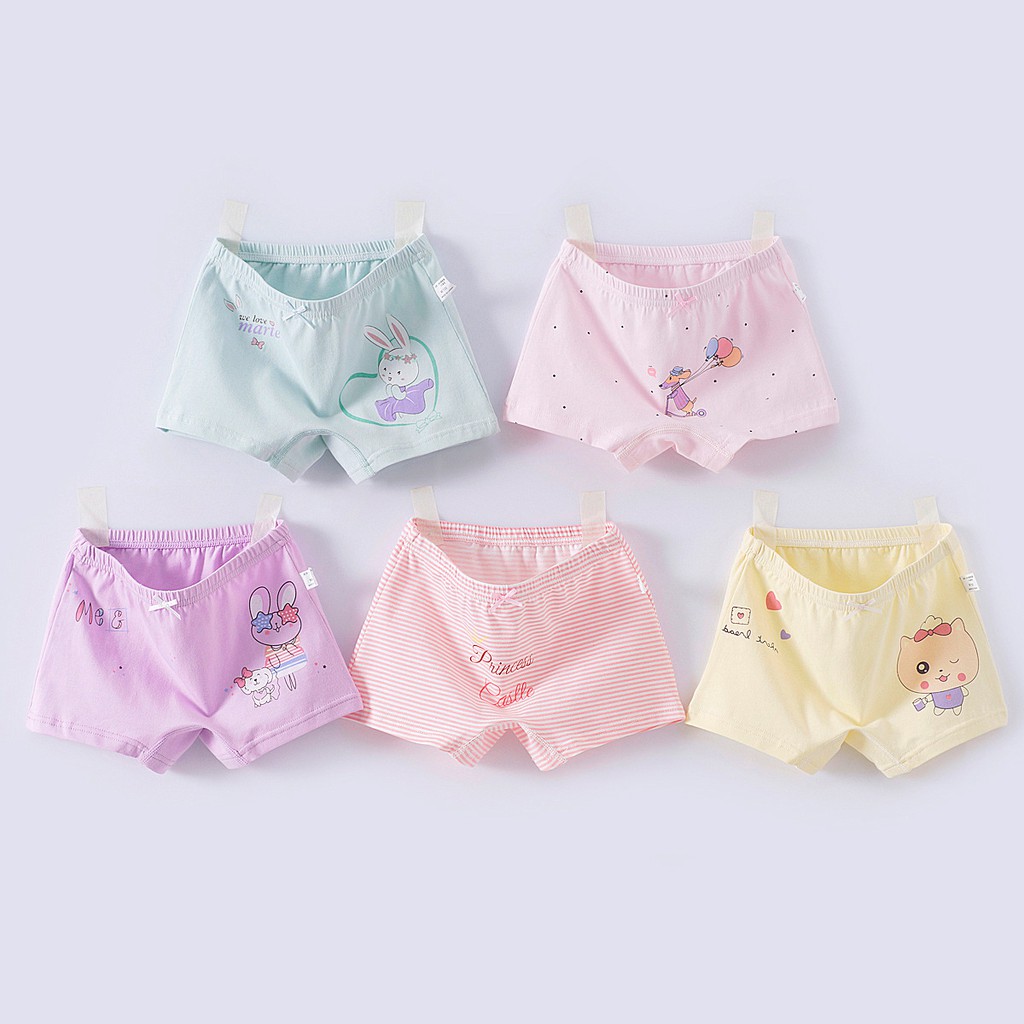 Combo quần chip đùi cotton cho bé gái 1 tuổi-12 tuổi 11kg-34kg Áo Lá Homewear