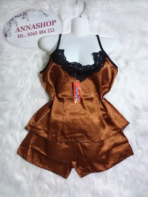 (45 - 58 ký) BỘ NGỦ HAI DÂY PHI BÓNG PHỐI REN (hình thật + video shop) | BigBuy360 - bigbuy360.vn