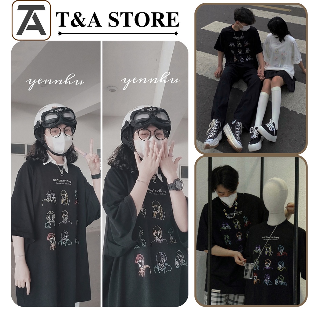 Áo thun tay lỡ Sadboiz Vibes TOSS - Áo Phông nữ form rộng cho cặp đôi phong cách hàn quốc