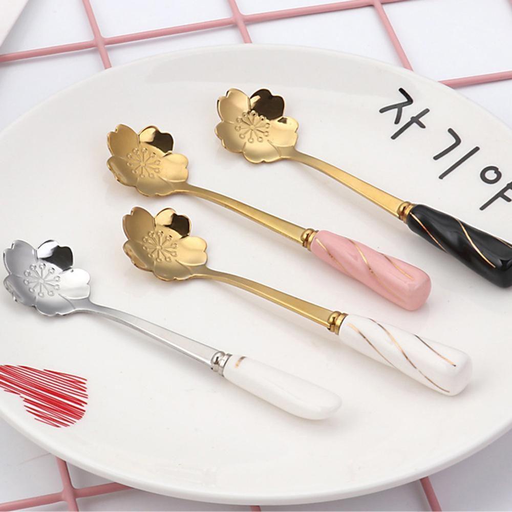 Muỗng Yan1 Họa Tiết Hoa Hồng Sáng Tạo|Muỗng Cà Phê Lụa