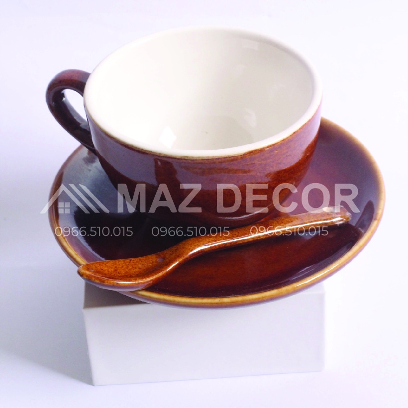 SALE GIÁ SỈ TẠI XƯỞNG Bộ ly tách sứ uống cafe Cappuccino đủ màu Gốm Bát Tràng đẹp cao cấp giá rẻ 200ml