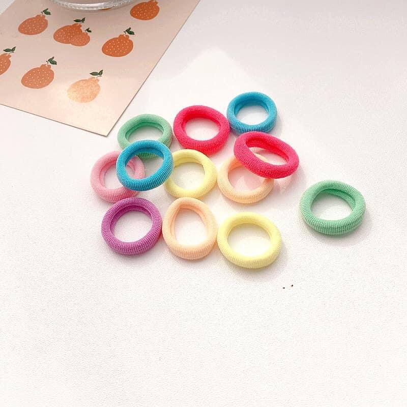 DÂY BUỘC TÓC SÉT 100 CÁI ĐA SẮC MÀU CHO BÉ YÊU PK3