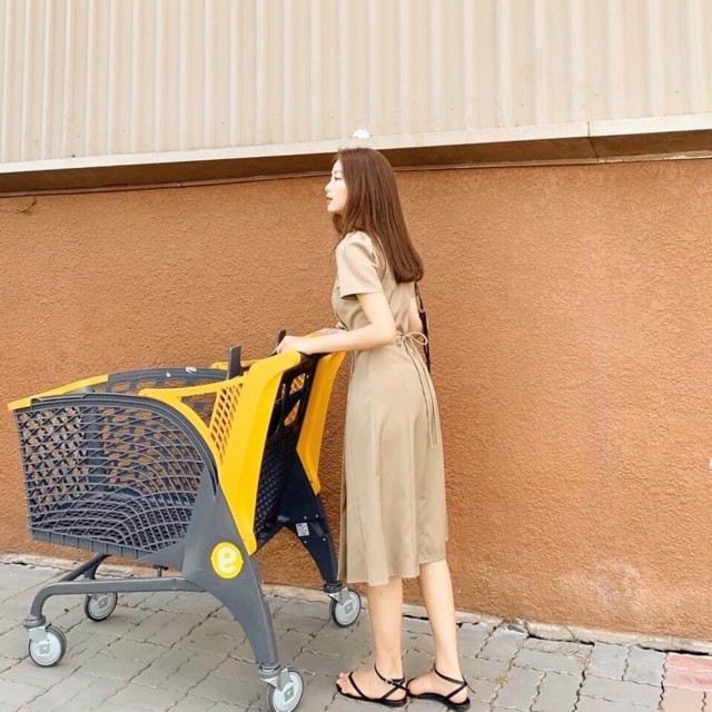 Đầm váy freesize cổ V nút dừa 3 màu