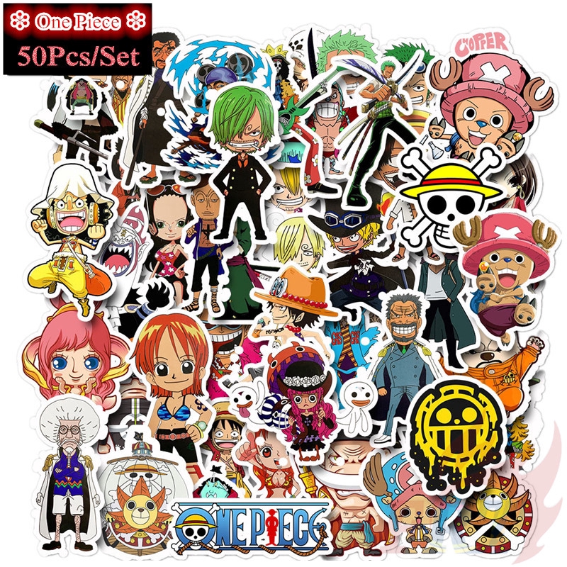 Bộ 50 miếng sticker trang trí hình nhân vật One Piece 01 nhiều mẫu