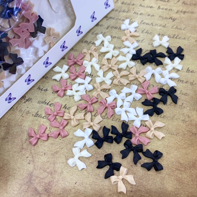 charm nơ mix màu-gói nơ màu trang trí nail ( ib shop chọn mẫu )