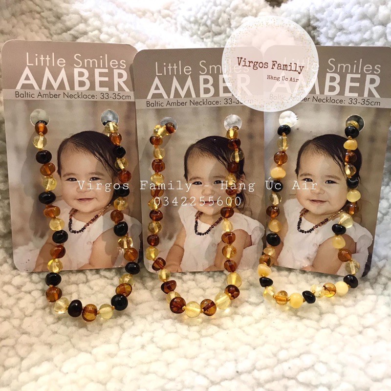 Vòng hổ phách Amber Little Smile Úc (cổ và tay chân)