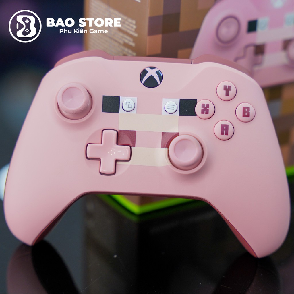 Tay cầm xbox one s chính hãng màu Minecraft Pig, tay cầm chơi game xbox đủ các tính năng ưu việt
