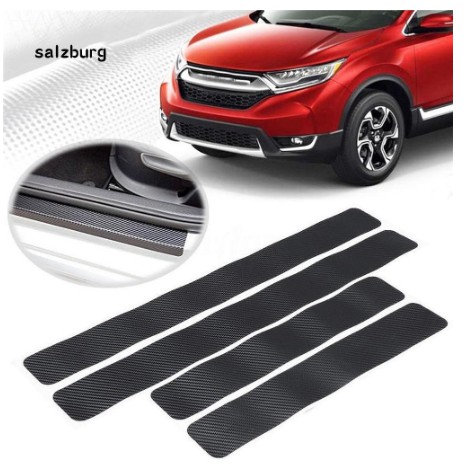 Decal tem Miếng dán 3D carbon cacbon trang trí chống trầy chân cửa xe hơi ô tô cabon