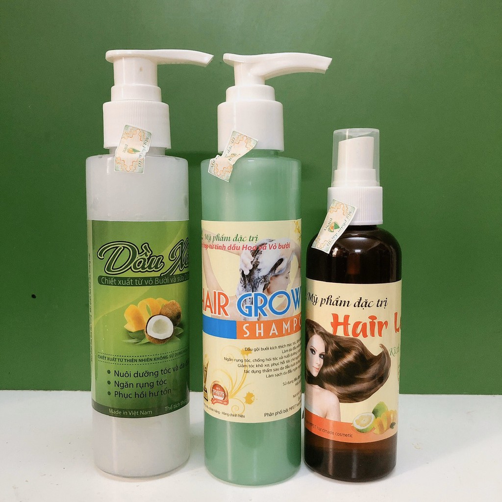 ( CHÍNH HÃNG ) Bộ 3 sp (TINH DẦU BƯỞI + DẦU GỘI BƯỞI + DẦU XẢ BƯỞI SỮA DỪA)Kích mọc tóc dày, dài, mềm mượt,ngăn rụng tóc | BigBuy360 - bigbuy360.vn