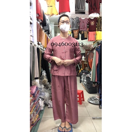 Bộ Gấm Bà Ba Tay Dài Gài Nút Cho Người lớn Tuổi .Hàng loại 1