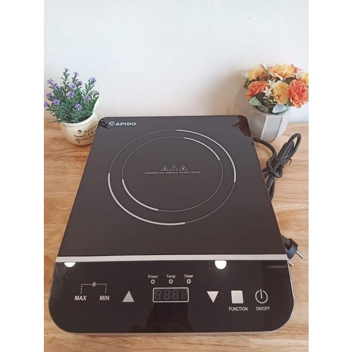 Bếp từ đơn Rapido RI2000ES lõi đồng nguyên chất, bếp từ đơn công suất 2000w nấu siêu nhanh dễ sử dụng TH Đức