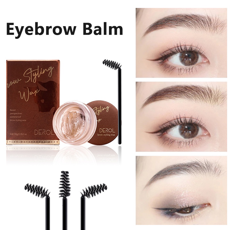 Gel Định Hình Lông Mày 3D DEROL Kháng Nước Không Nhòe Lâu Trôi Kèm Cọ