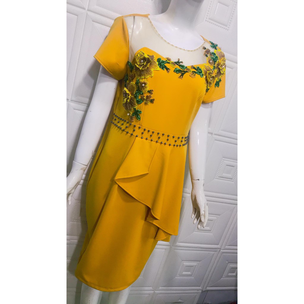 Đầm trung niên nữ phối hoa sang trọng