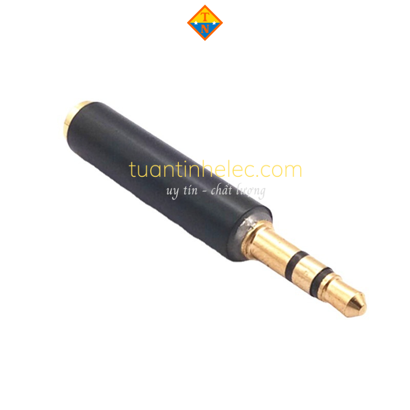 Đầu chuyển đường micro 3.5mm từ 3 khấc sang 4 khấc bằng đồng # phụ kiện âm thanh