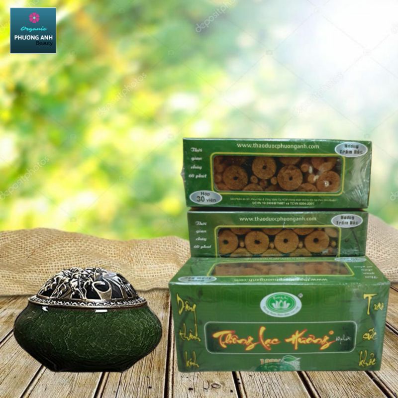 Nhang thảo dược Trầm nụ 30 viên: THÔNG LẠC HƯƠNG - Nhang Nụ Sạch Hương Trầm Bắc