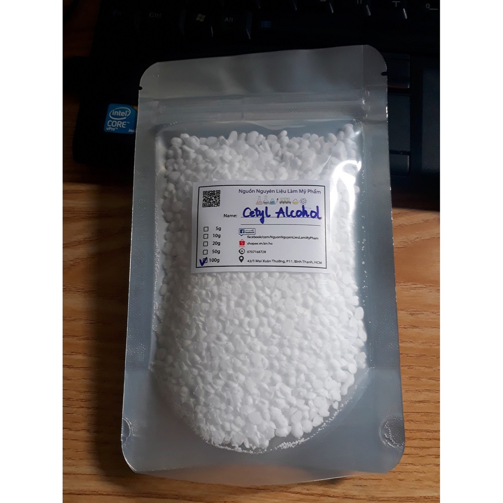 Chất làm đặc, tạo nhũ hóa Cetyl Alcohol 100g - 200g - 500g