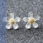 Khuyên tai bạc trang sức phụ kiện nữ phong cách Hàn Quốc dễ thương bông tai Unisex titan không gỉ